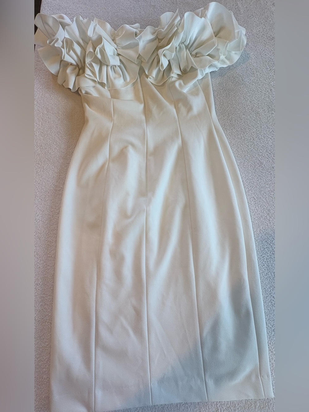 Calvin Klein White Off Shoulder Ruffle Sheath Dress Size 6 - Picture 13 of 15